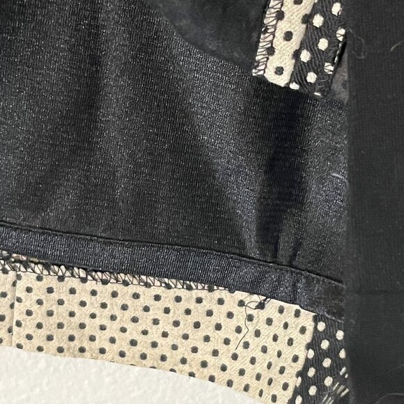 Anthropologie Yoana Baraschi Colorblock Polka Dot Sleeveless Dress Black Tan 10 - Picture 4 of 9